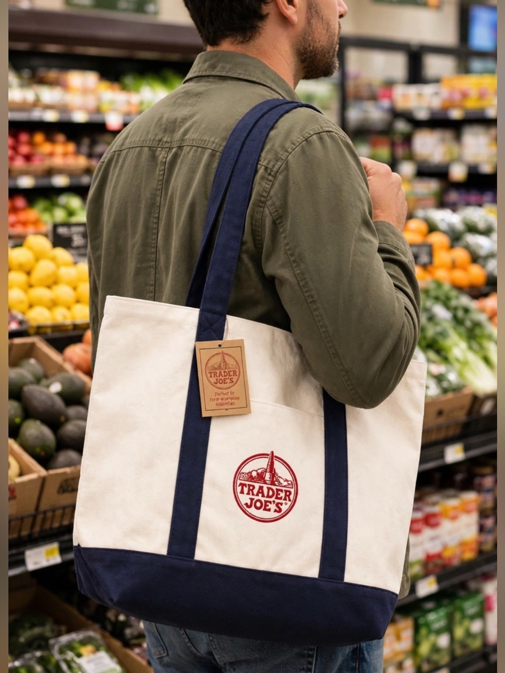 Trader Joe’s Classic Navy Canvas tote